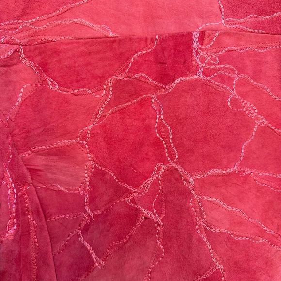 Large Vintage Pink Patchwork Leather Jacket - Picture 7 of 7